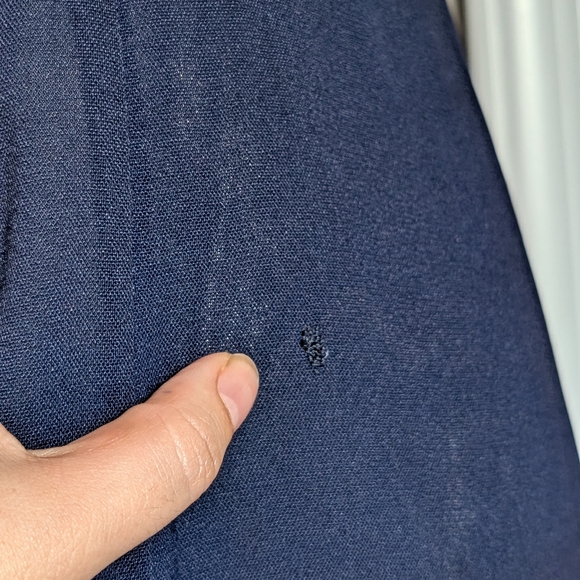 Vintage Navy Dress with Cream Lace Accents - Picture 9 of 15